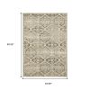 5' X 8' Ivory And Gray Trellis Distressed Area Rug