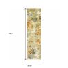 12' Gold And Ivory Runner Rug