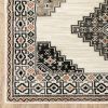 8' X 10' Ivory Orange And Gray Geometric Distressed Area Rug