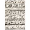 8' X 10' Ivory And Black Abstract Geometric Area Rug
