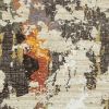 5' X 7' Beige and Black Power Loom Area Rug