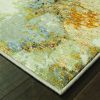 5' X 7' Beige Gold And Ivory Abstract Area Rug