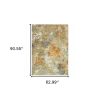 5' X 7' Beige Gold And Ivory Abstract Area Rug