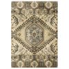 7' X 10' Tan And Gold Medallion Area Rug