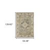8' X 11' Beige And Gray Medallion Distressed Area Rug