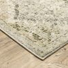 8' X 11' Ivory And Gray Trellis Distressed Area Rug