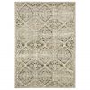 8' X 11' Ivory And Gray Trellis Distressed Area Rug