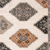 10' X 13' Ivory Gray And Orange Geometric Distressed Area Rug