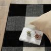 10' X 13' Black And Ivory Gingham Area Rug