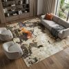 7' X 10' Beige and Black Power Loom Area Rug