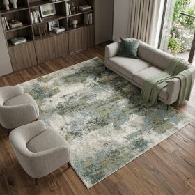 7' X 10' Blue Green Power Loom Area Rug