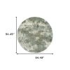 8' Blue Green Round Power Loom Area Rug