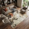 8' X 11' Beige and Black Power Loom Area Rug
