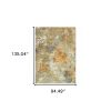 8' X 11' Gold and Ivory Power Loom Area Rug