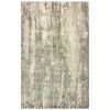 6' X 9' Gray And Ivory Abstract Hand Loomed Distressed Area Rug
