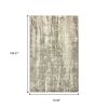 6' X 9' Gray And Ivory Abstract Hand Loomed Distressed Area Rug