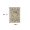 10' X 13' Beige And Gray Medallion Distressed Area Rug