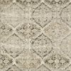 10' X 13' Ivory And Gray Trellis Distressed Area Rug