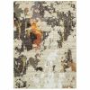 9' X 12' Beige and Black Power Loom Area Rug