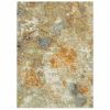 9' X 12' Gold and Ivory Power Loom Area Rug