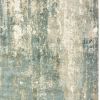 8' X 10' Blue And Gray Abstract Hand Loomed Distressed Area Rug