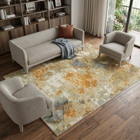 10' X 13' Beige Gold And Ivory Abstract Area Rug