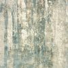9' X 12' Blue And Gray Abstract Hand Loomed Distressed Area Rug