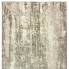 9' X 12' Gray And Ivory Abstract Hand Loomed Distressed Area Rug