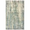 10' X 14' Blue And Gray Abstract Hand Loomed Distressed Area Rug