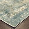10' X 14' Blue And Gray Abstract Hand Loomed Distressed Area Rug