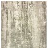 10' X 14' Gray And Ivory Abstract Hand Loomed Distressed Area Rug