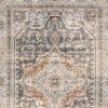 10' X 13' Gray And Blue Medallion Distressed Area Rug