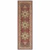 8' Red And Ivory Runner Rug