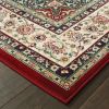 8' Red And Ivory Runner Rug