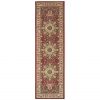 8' Red And Ivory Runner Rug