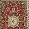 6' X 9' Red And Ivory Floral Medallion Area Rug