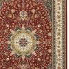 8' X 11' Red And Ivory Floral Medallion Area Rug