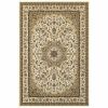 6' X 9' Ivory And Beige Floral Medallion Area Rug