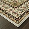 8' X 11' Ivory And Beige Floral Medallion Area Rug