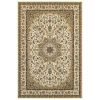8' X 11' Ivory And Beige Floral Medallion Area Rug