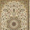 10' X 13' Ivory And Beige Floral Medallion Area Rug