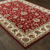 4' X 6' Red And Ivory Oriental Area Rug