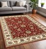 4' X 6' Red And Ivory Oriental Area Rug