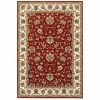 6' X 9' Red And Ivory Oriental Area Rug