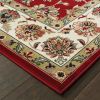 6' X 9' Red And Ivory Oriental Area Rug