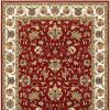 8' X 11' Red And Ivory Oriental Area Rug