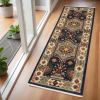 6' Blue And Ivory Wool Handmade Runner Rug