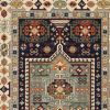 3' X 5' Blue And Ivory Medallion Area Rug