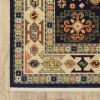 5' X 8' Blue And Ivory Medallion Area Rug