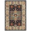7' X 10' Blue And Ivory Medallion Area Rug